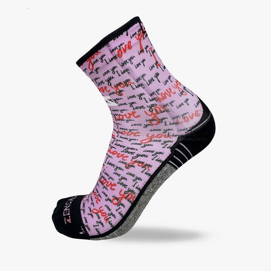 Men Zensah | Love You Socks (Mini-Crew) Pink