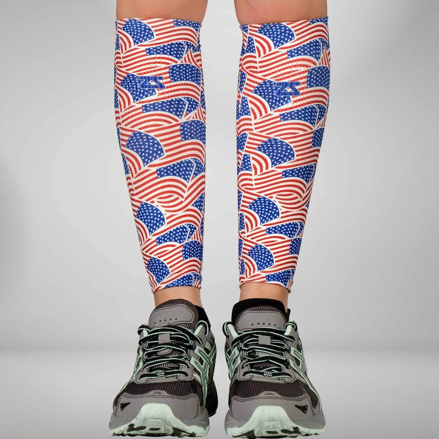 Men Zensah | Usa Flag Compression Leg Sleeves Usa Flags