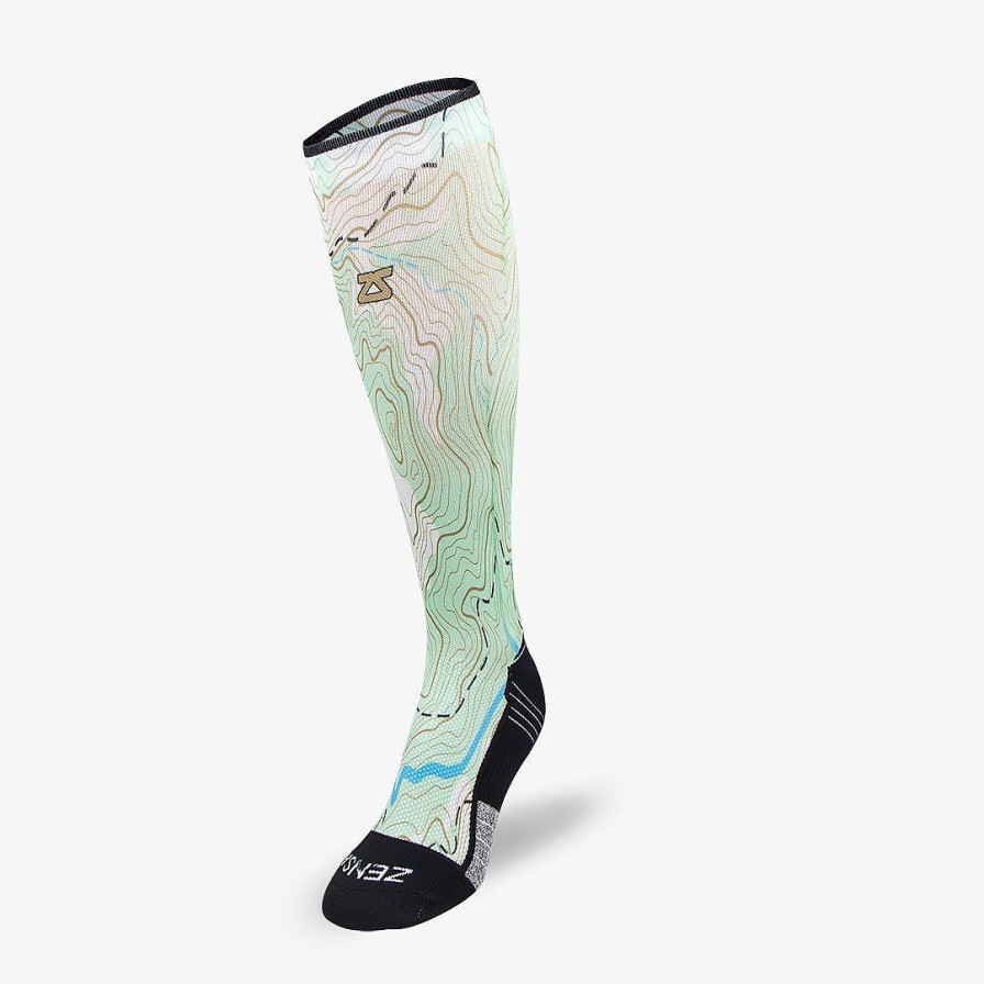 Men Zensah | Topography Compression Socks (Knee-High) Green