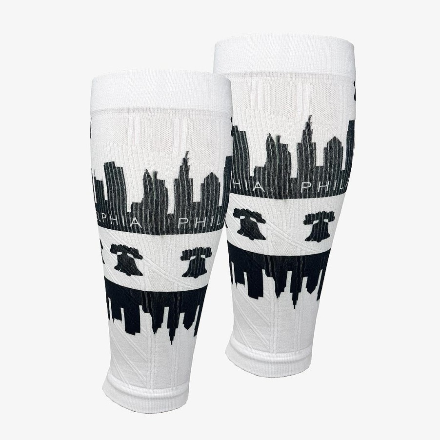 Limited Edition Zensah | Philadelphia Skyline Compression Leg Sleeves White