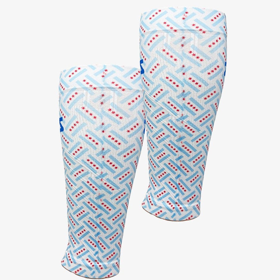 Limited Edition Zensah | Chicago Flags Compression Leg Sleeves White