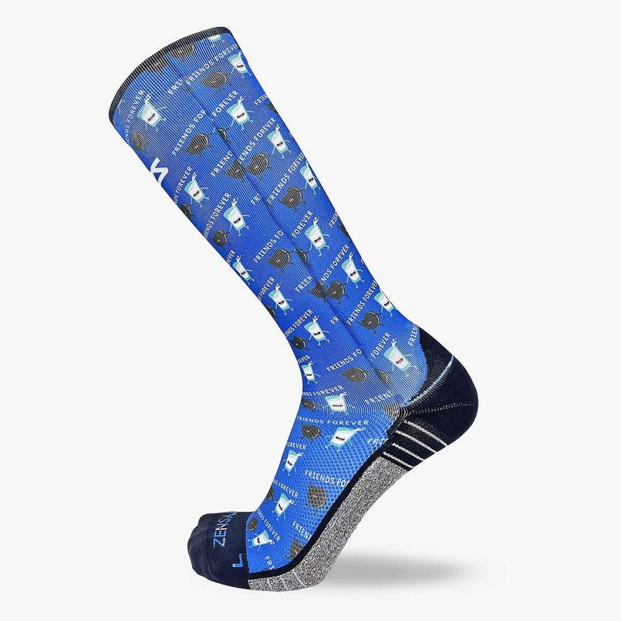 Limited Edition Zensah | Cookie Sandwiches & Milk Compression Socks (Knee-High) Blue