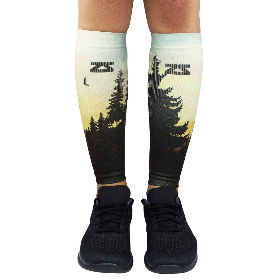 Limited Edition Zensah | Mountain Sunset Compression Leg Sleeves Gold