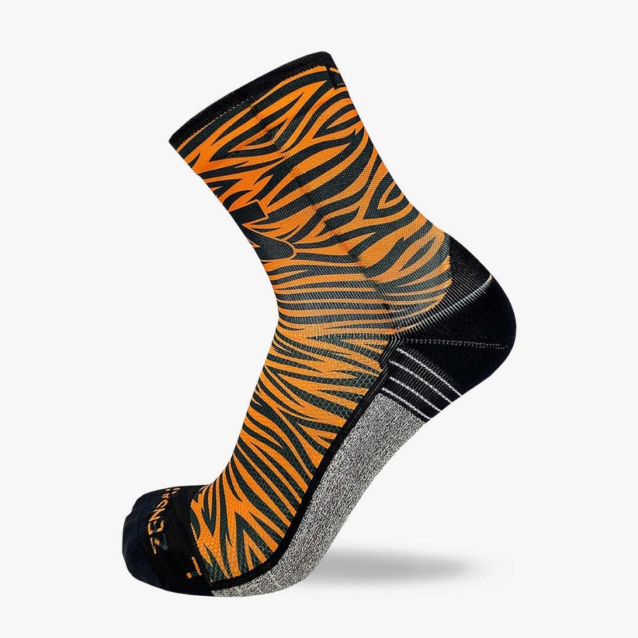 Limited Edition Zensah | Tiger Print Running Socks (Mini-Crew) Orange