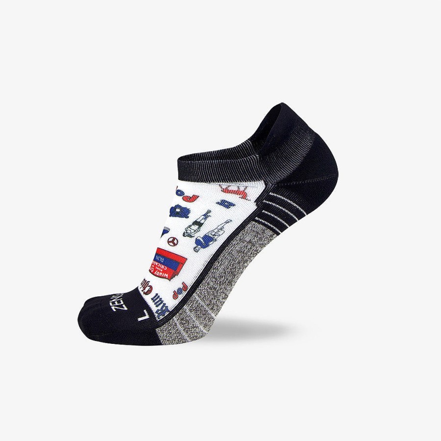 Men Zensah | Chicago Doodle (No Show) Socks White