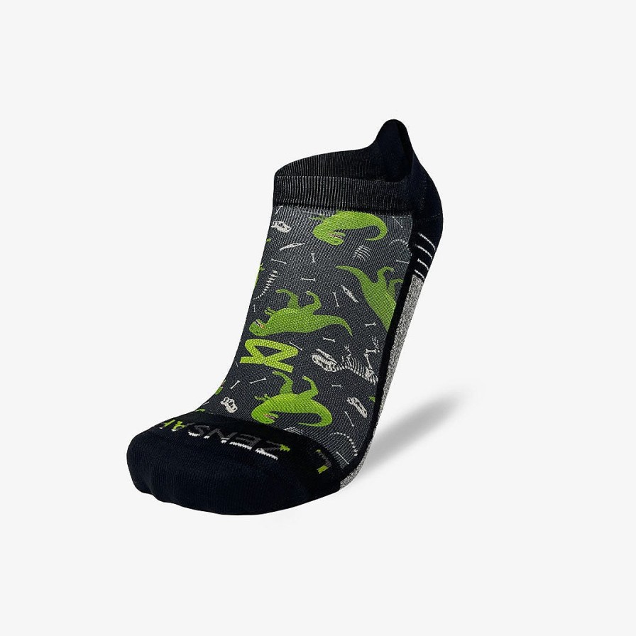 Limited Edition Zensah | T-Rex Running Socks (No Show) Charcoal