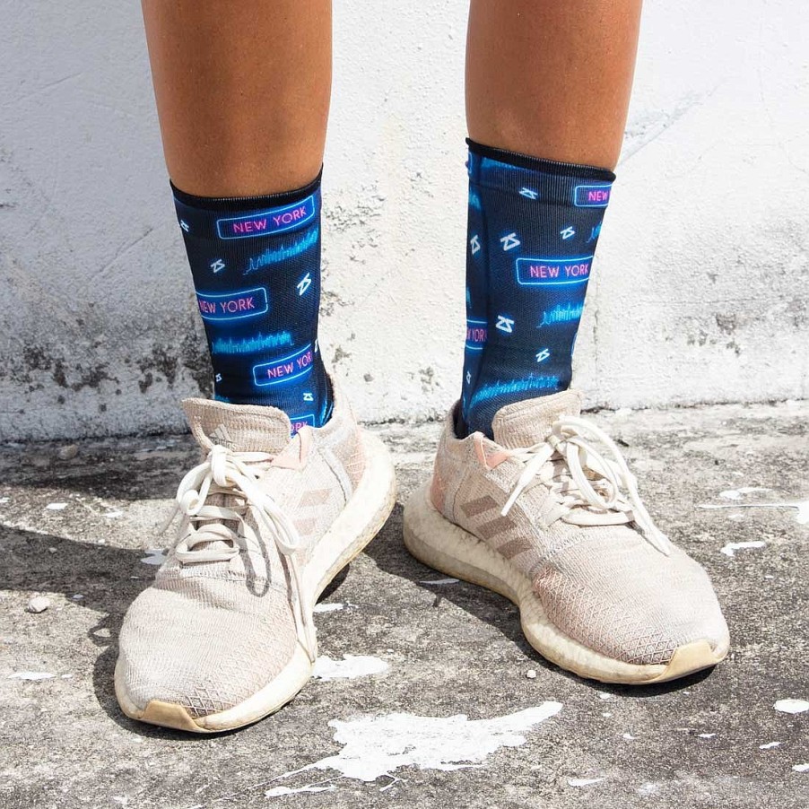 Limited Edition Zensah | Neon Nyc Socks (Mini-Crew) Navy