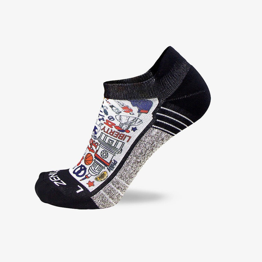 Men Zensah | Philadelphia Socks (No Show) White