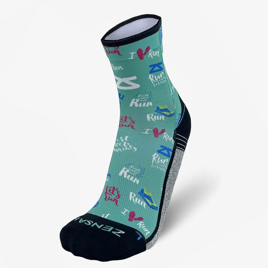 Men Zensah | Running Motivation Socks (Mini-Crew) Teal