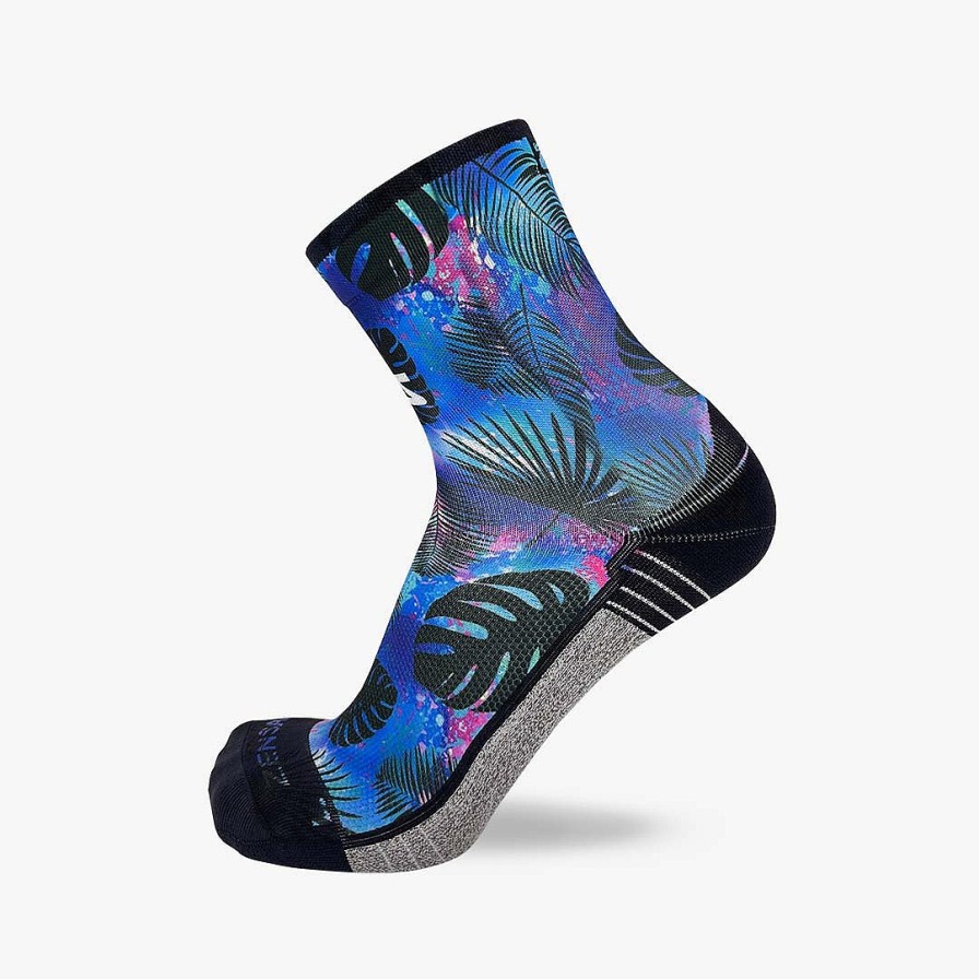 Men Zensah | Palm Leaves Socks (Mini-Crew) Blue/Pink