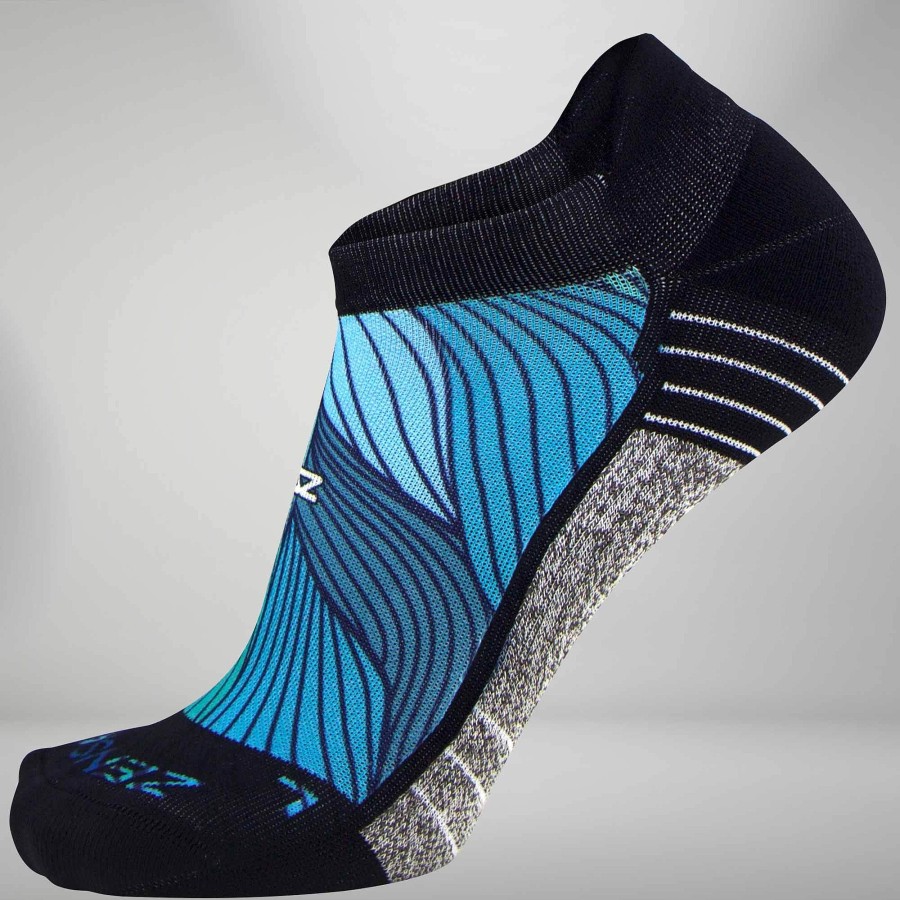 Limited Edition Zensah | Abstract Waves Socks (No Show) Blues