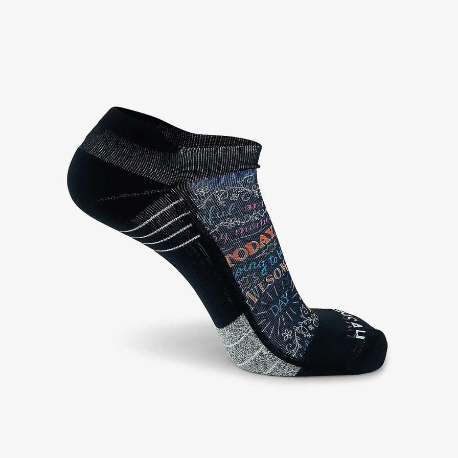 Limited Edition Zensah | Motivational Quotes Running Socks (No Show) Black