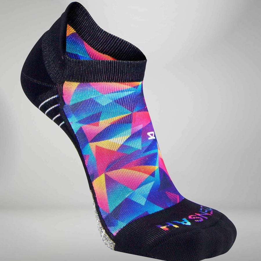 Men Zensah | Retro Triangles Socks (No Show) Blue-Pink