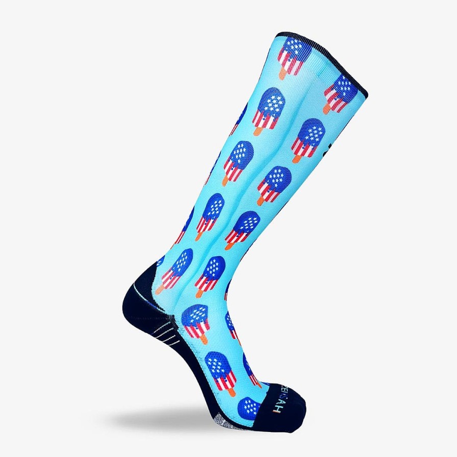 Men Zensah | Usa Ice Cream Bars Compression Socks (Knee-High) Teal