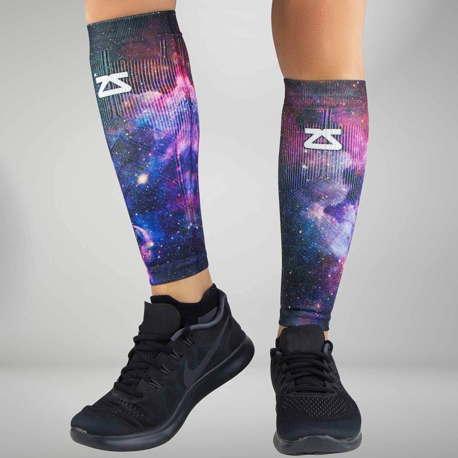 Men Zensah | Space Nebula Compression Leg Sleeves Black-Purple