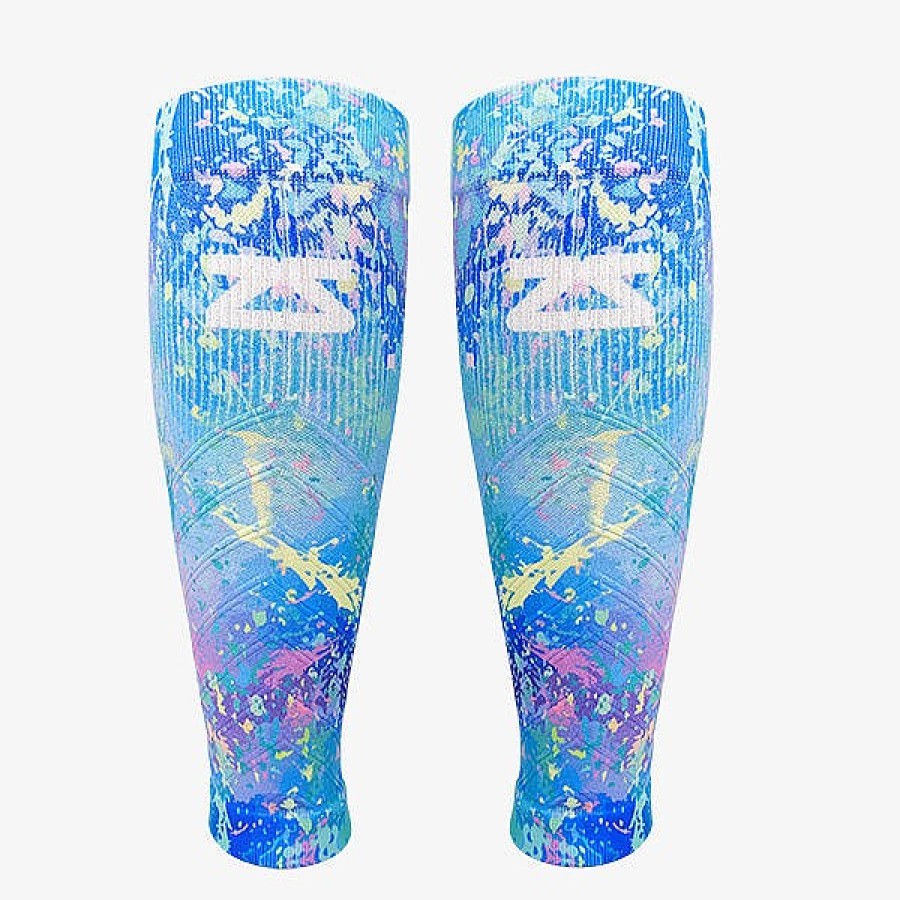 Limited Edition Zensah | Color Splatter Compression Leg Sleeves Blue/Purple