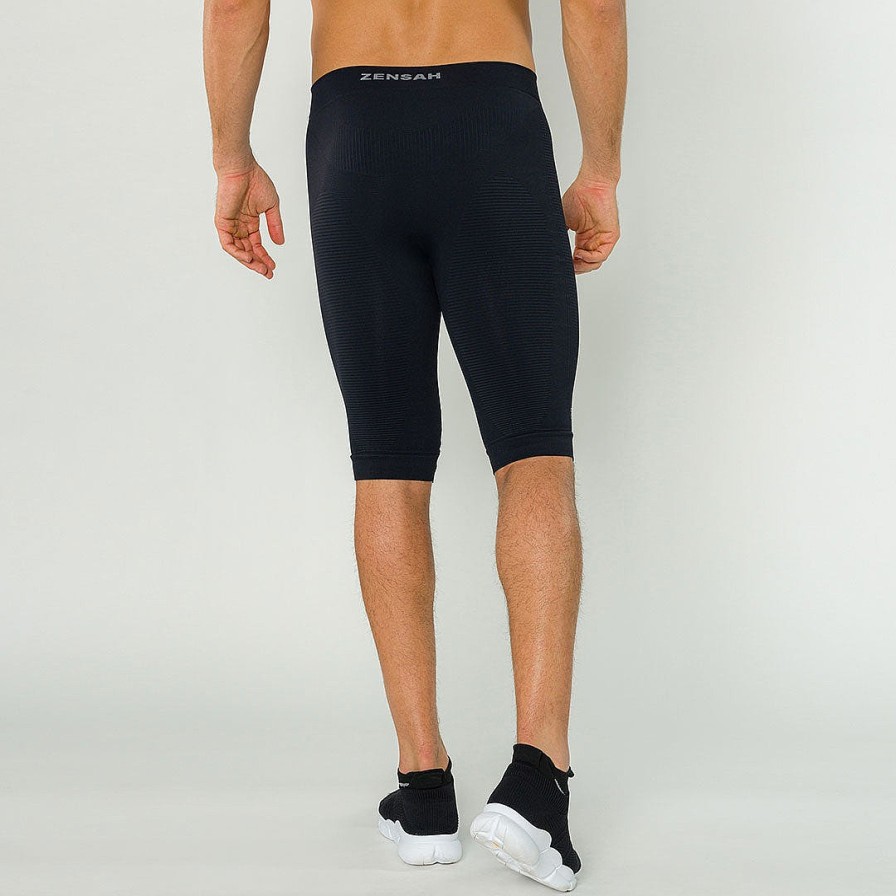 Men Zensah Tops & Bottoms | Ultra Compression Men'S Recovery Bike Shorts Black