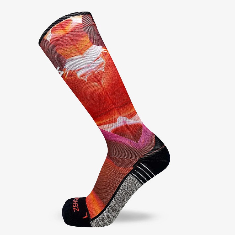 Limited Edition Zensah | Nature Canyon Compression Socks (Knee-High) Hot Pink/Neon Orange