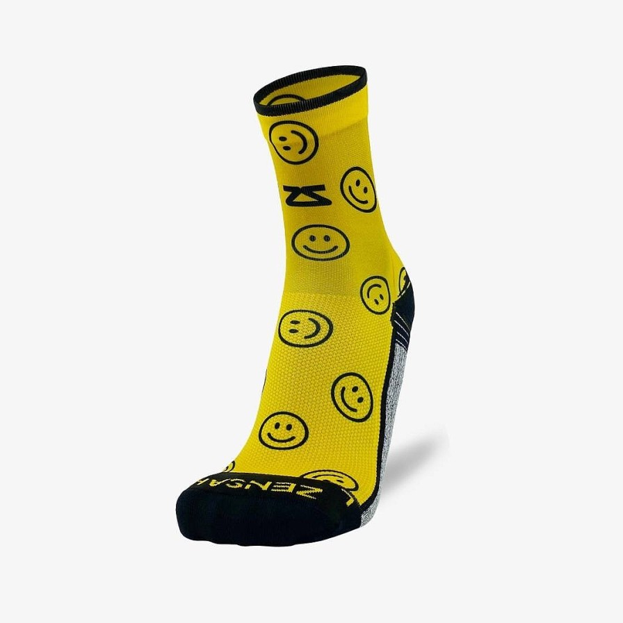 Men Zensah | Happy Faces Socks (Mini-Crew) Yellow