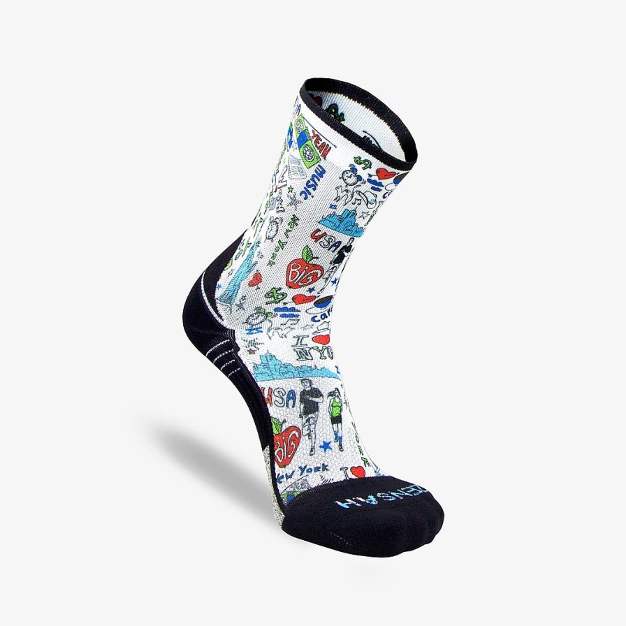 Limited Edition Zensah | New York Doodle Socks (Mini Crew) White