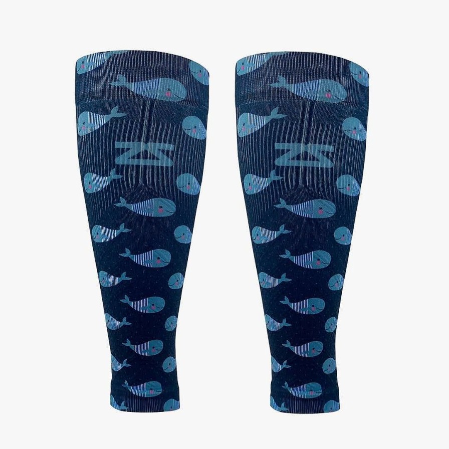 Men Zensah | Whales Compression Leg Sleeves Navy