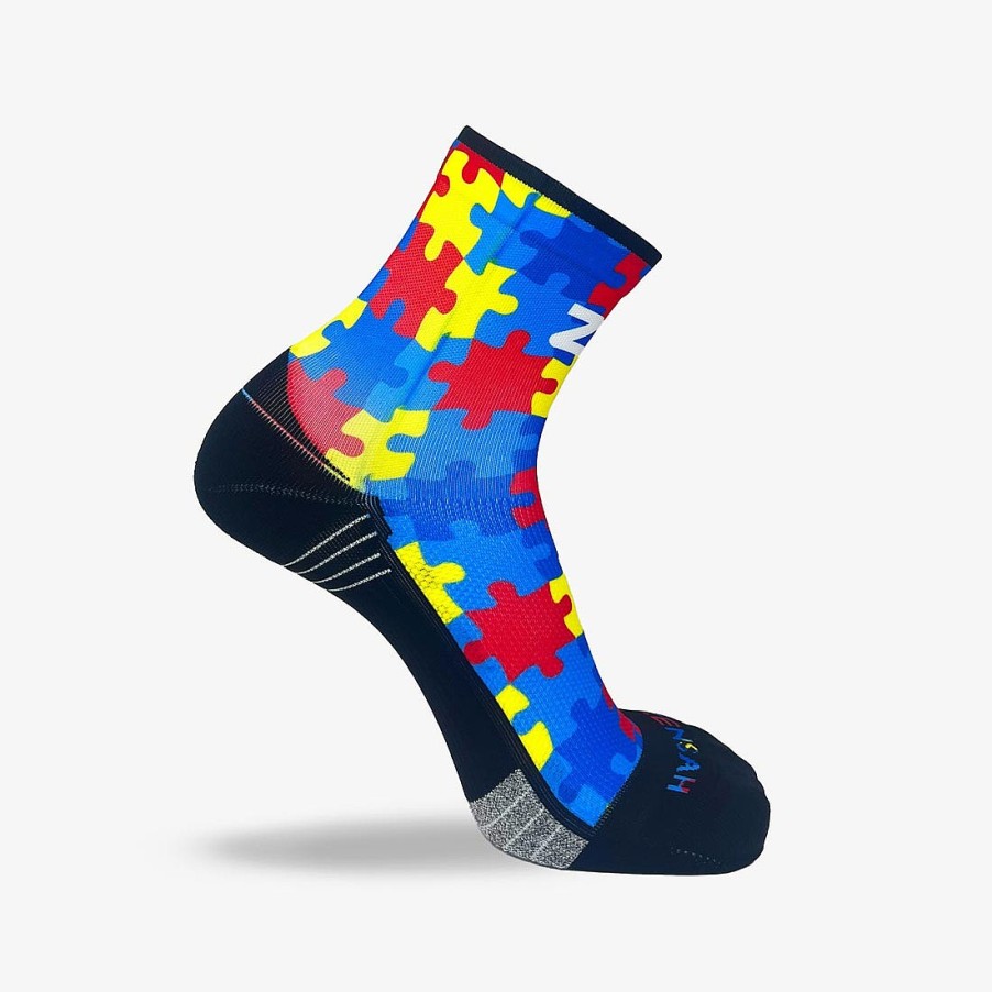 Men Zensah | Puzzle Pieces Socks (Mini-Crew) Blue/Yellow/Red