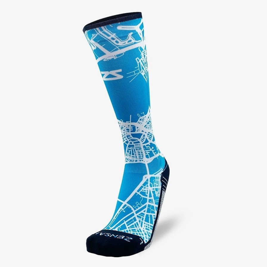 Men Zensah | Boston Map Compression Socks (Knee-High) Teal