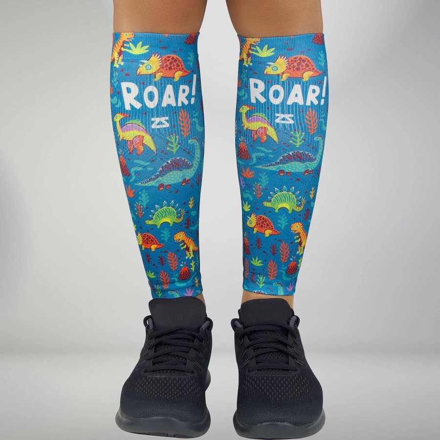 Men Zensah | Dinosaurs Compression Leg Sleeves Teal