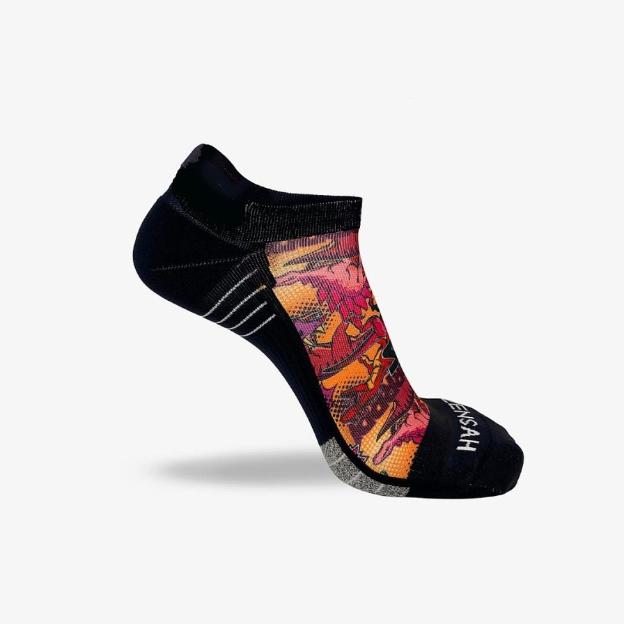 Limited Edition Zensah | Dino Comic Running Socks (No Show) Orange/Purple