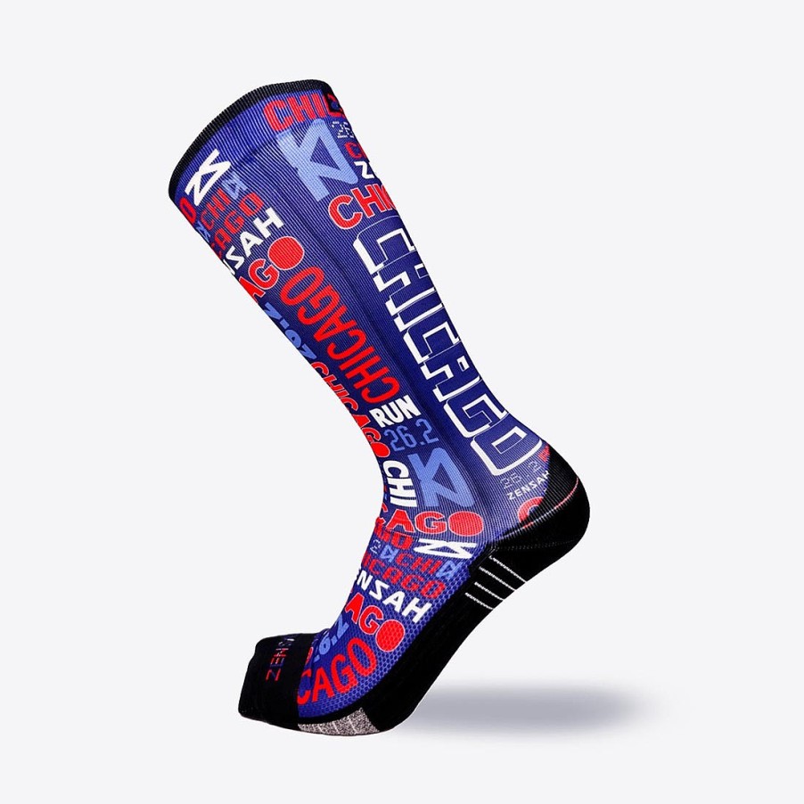 Men Zensah | Busy Chicago Compression Socks (Knee-High) Navy