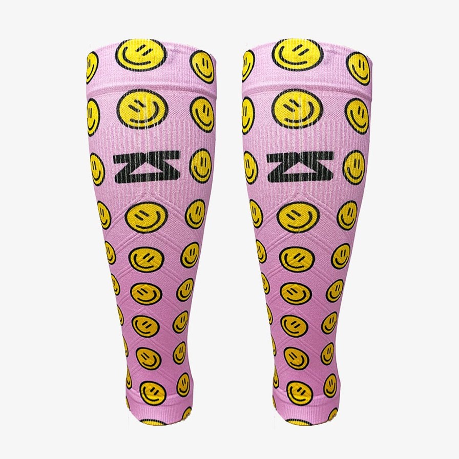 Limited Edition Zensah | Smiley Faces Compression Leg Sleeves Pink