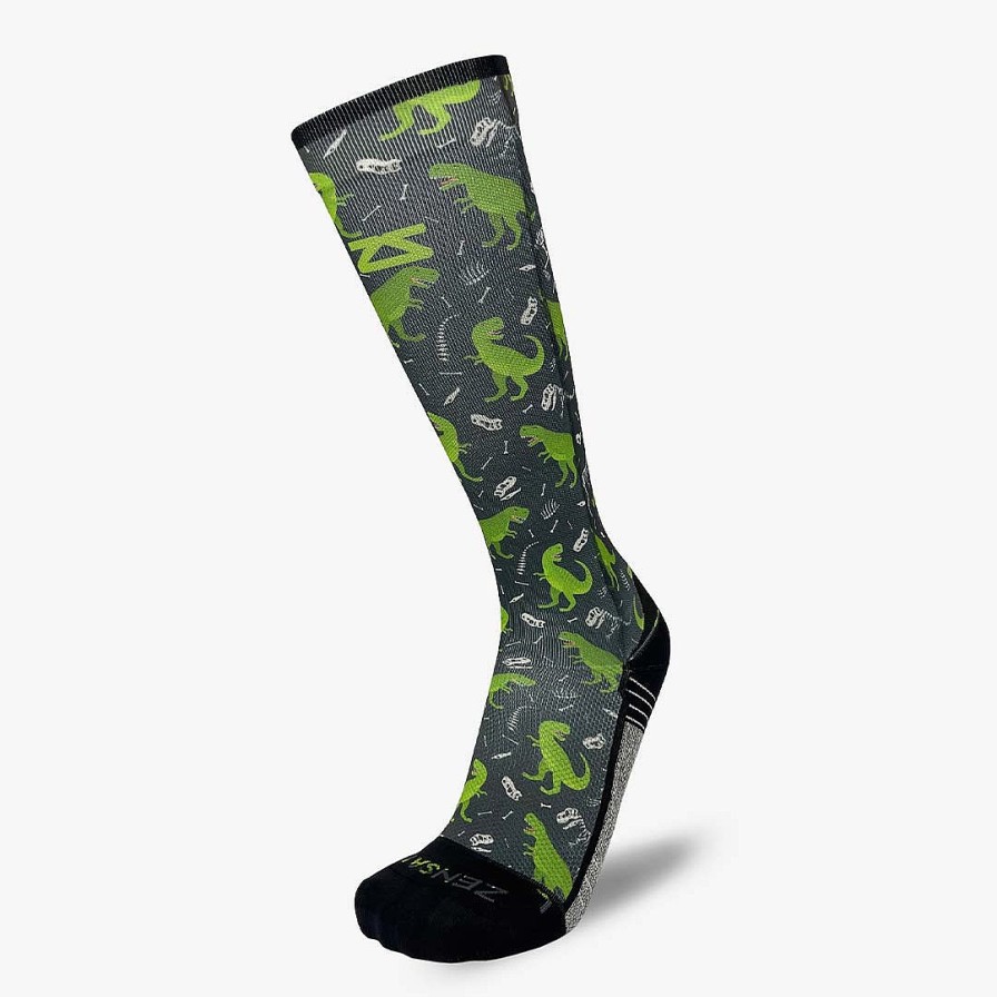 Limited Edition Zensah | T-Rex Compression Socks (Knee-High) Charcoal