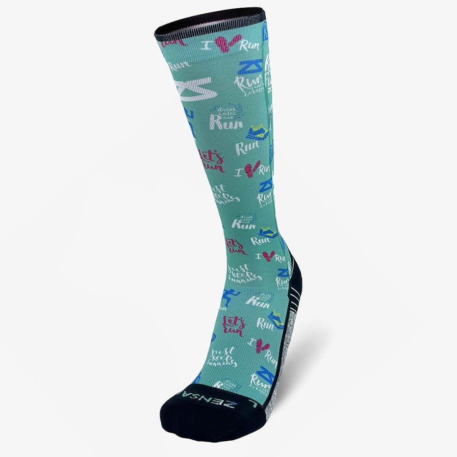 Limited Edition Zensah | Running Motivation Compression Socks (Knee-High) Teal