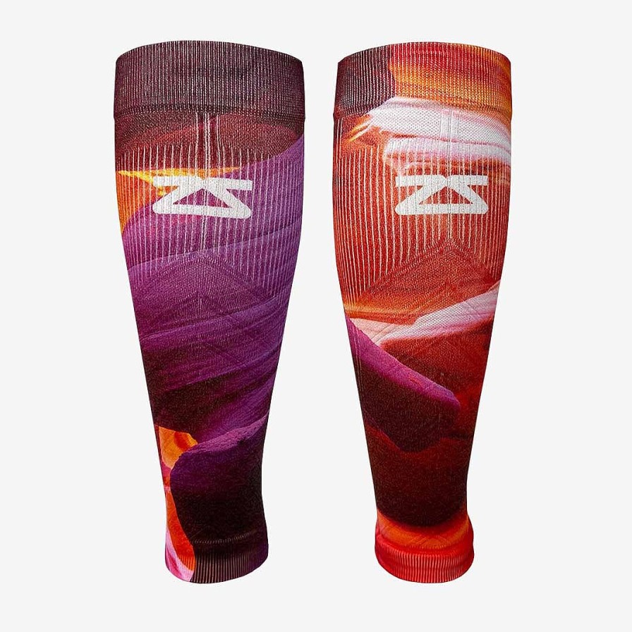 Limited Edition Zensah | Nature Canyon Compression Leg Sleeves Hot Pink/Neon Orange