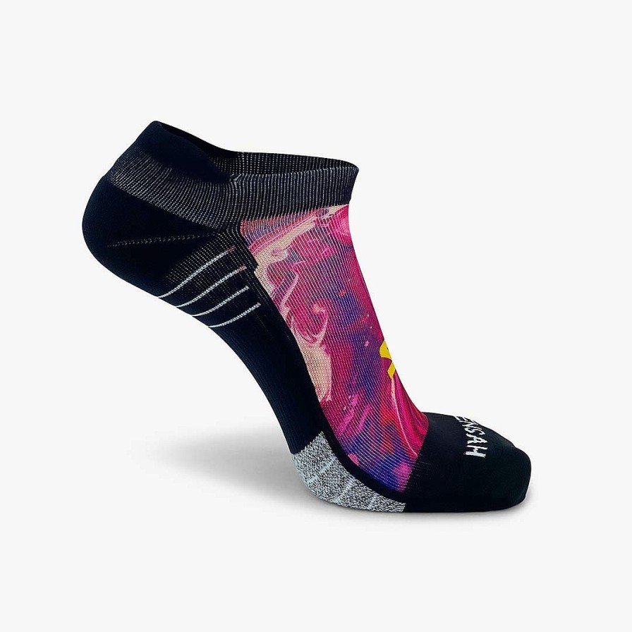 Limited Edition Zensah | Liquid Art Running Socks (No Show) Pink/Purple