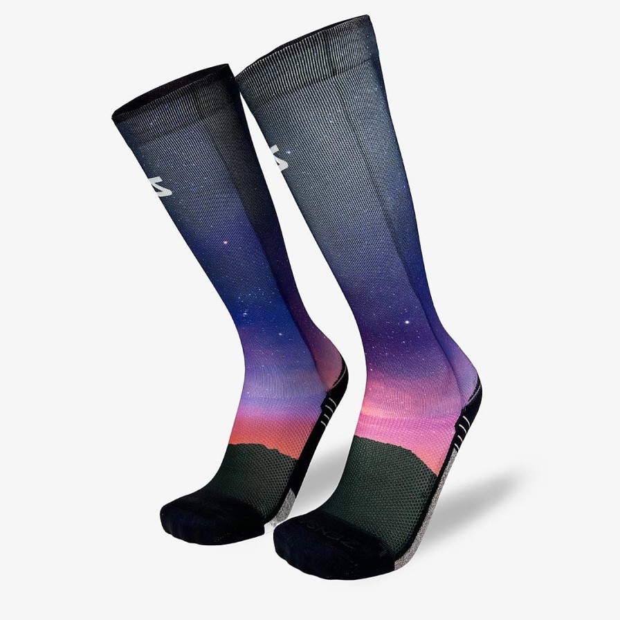 Limited Edition Zensah | Night Sky Compression Socks (Knee-High) Pink/Purple