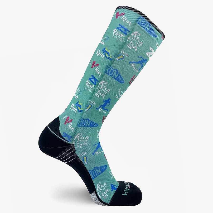 Limited Edition Zensah | Running Motivation Compression Socks (Knee-High) Teal