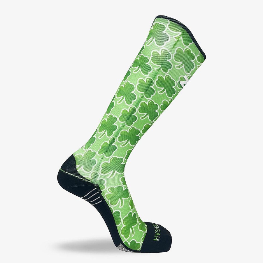 Limited Edition Zensah | Classic Shamrocks Compression Socks (Knee-High) Mint Green