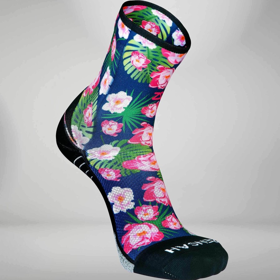 Limited Edition Zensah | Floral Socks (Mini-Crew) Navy