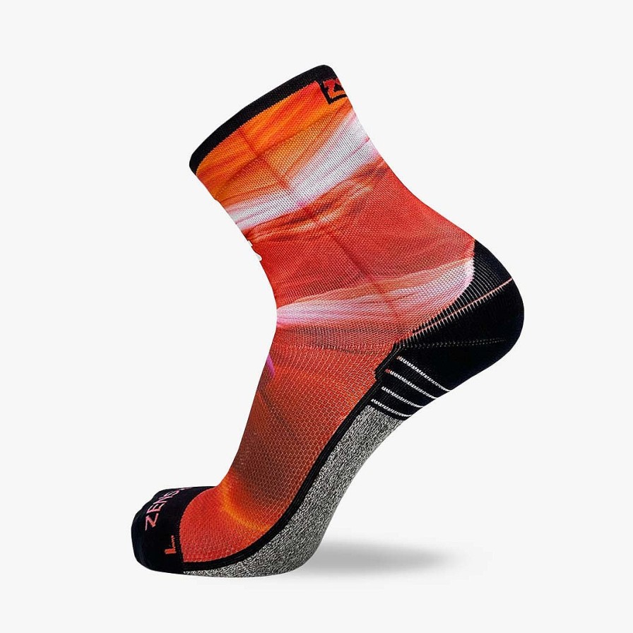 Limited Edition Zensah | Nature Canyon Socks (Mini-Crew) Hot Pink/Neon Orange