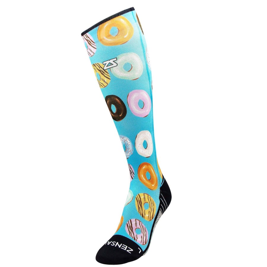 Men Zensah | Donuts Compression Socks (Knee-High) Aqua