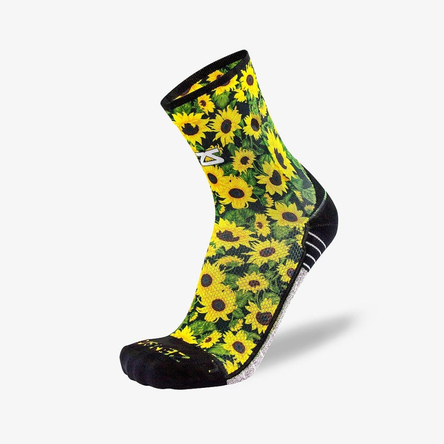 Limited Edition Zensah | Sunflowers Socks (Mini-Crew) Black