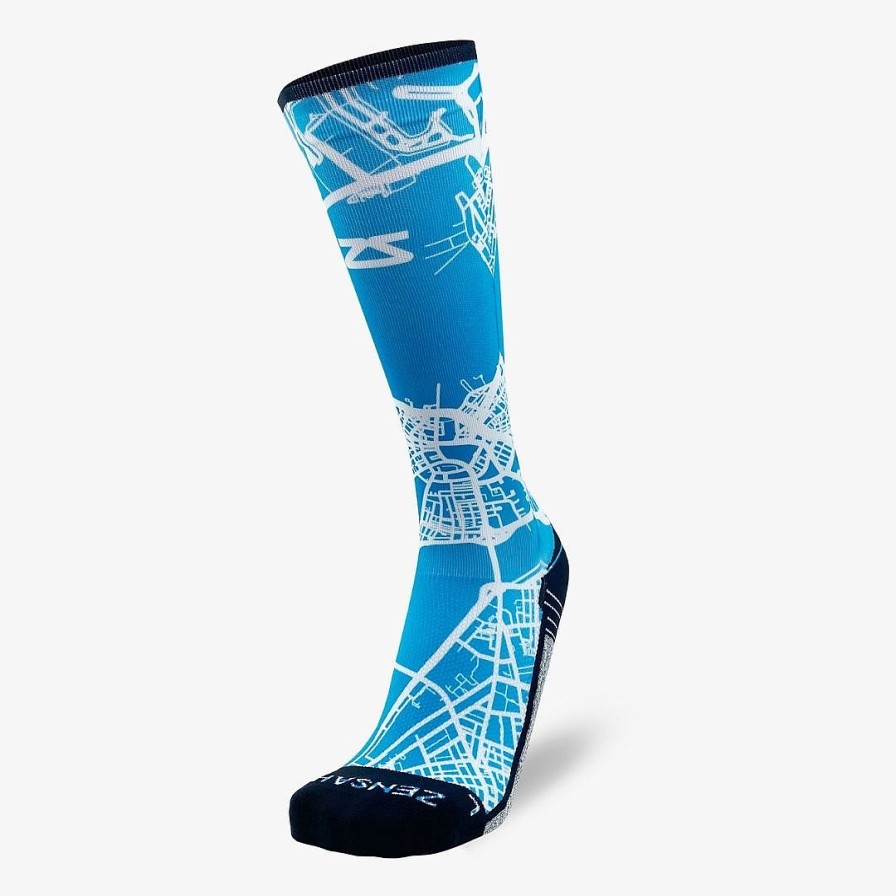 Limited Edition Zensah | Boston Map Compression Socks (Knee-High) Teal