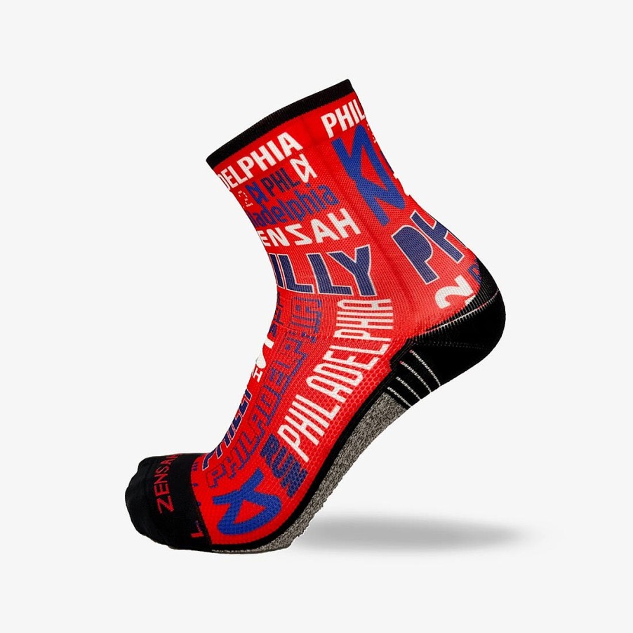 Limited Edition Zensah | Busy Philadelphia Socks (Mini-Crew) Red