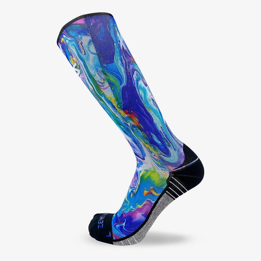 Men Zensah | Fluid Art Compression Socks (Knee-High) Multi