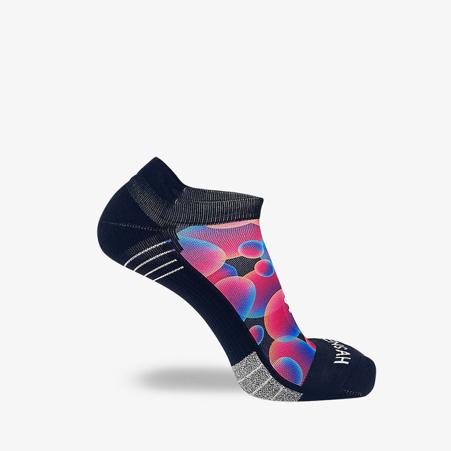 Men Zensah | Lava Lamp Running Socks (No Show) Black/Aqua/Neon Pink