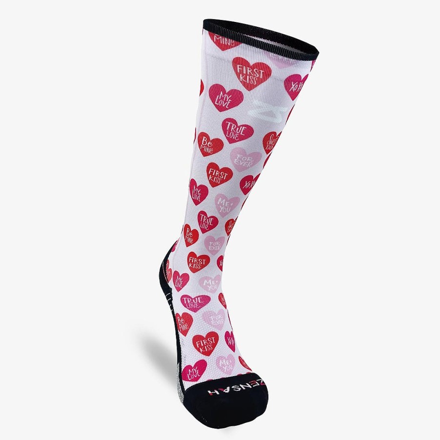 Limited Edition Zensah | Heart Phrases Compression Socks (Knee-High) Rosy