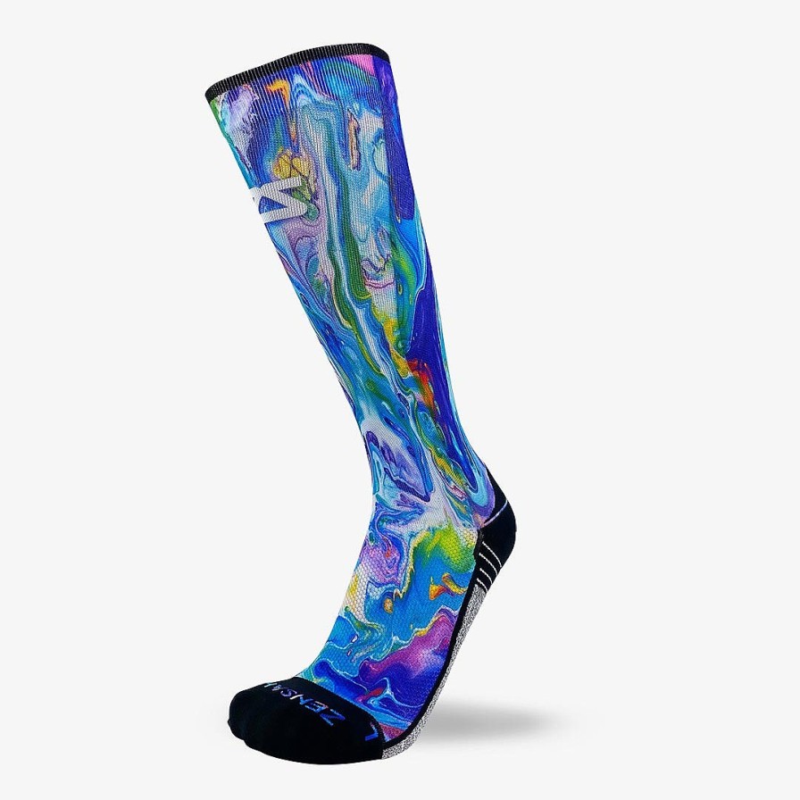 Limited Edition Zensah | Fluid Art Compression Socks (Knee-High) Multi