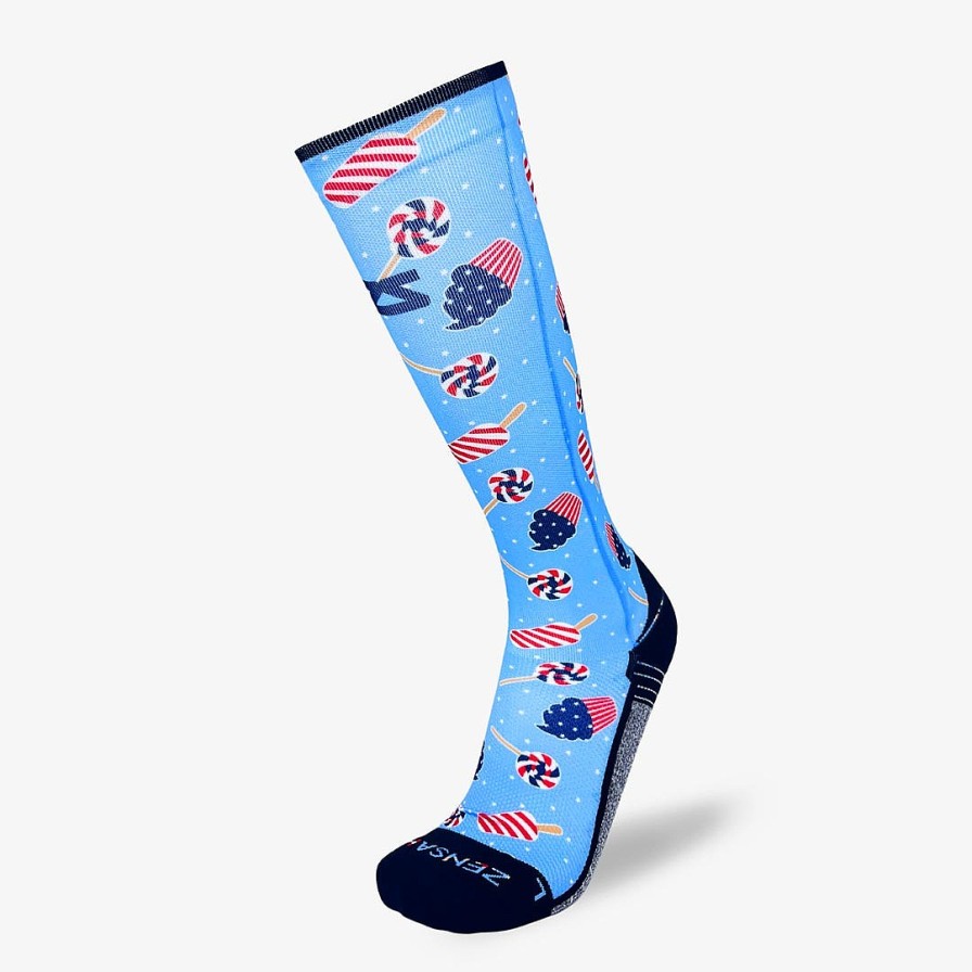 Men Zensah | Usa Candies Compression Socks (Knee-High) Sky Blue