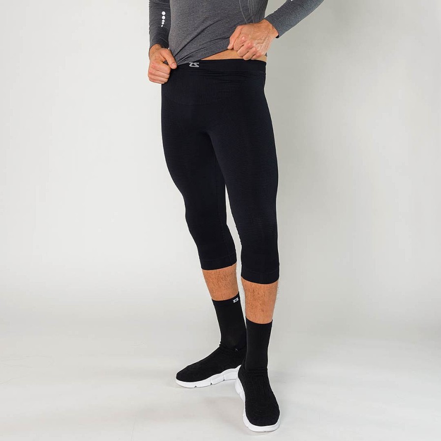 Men Zensah Tops & Bottoms | Ultra Compression Men'S 3/4 Recovery Leggings Black